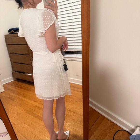 Lulus Flutter Sleeve Wrap Mini Dress - Picture 6 of 8